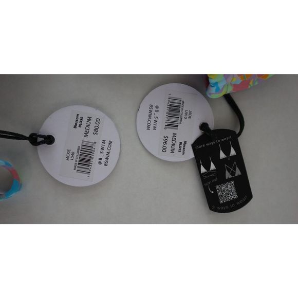 B Swim x Elizabeth Turner Sz M Blossom Bloss Jade & Jackie 2 Piece Swimsuit $180 - Picture 4 of 7